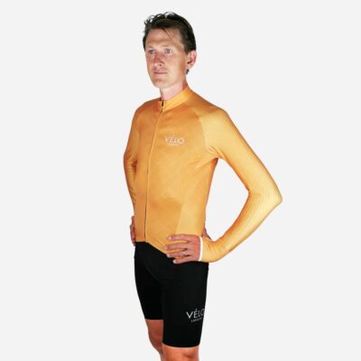 Men’s Long Sleeve Jersey, Marigold | VÉLO Larsson