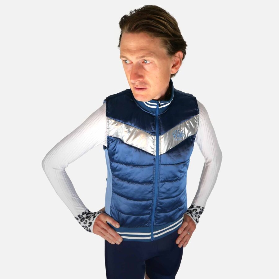 Men's Thermal Quilted Gilet, Ocean | Vélo Larsson