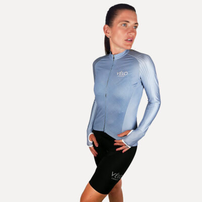 Women’s Long Sleeve Jersey, Sky | VÉLO LARSSON